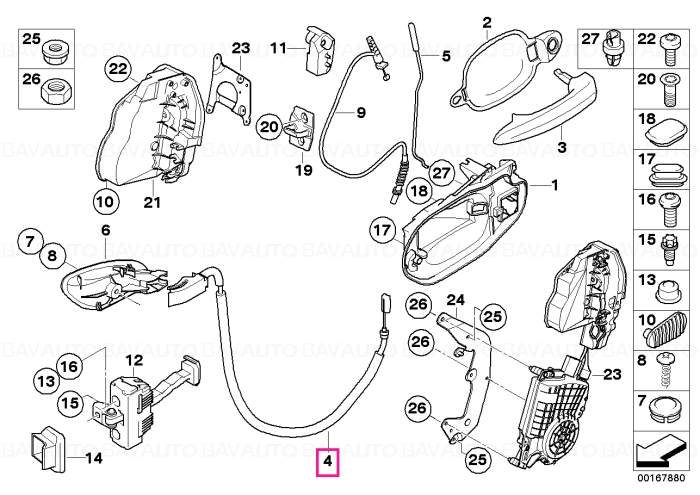 51214335467 - Cablu broasca usa - Original BMW