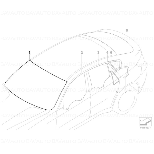 51317188781 - Parbriz tenta verde cu senzor ploaie HUD - BMW X6 E71, E72 | BavAUTO