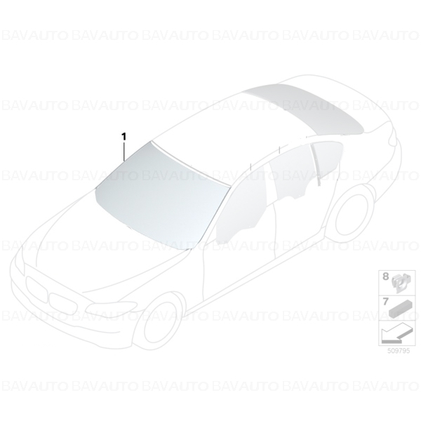 51317203146 - Parbriz tenta verde cu parasolar gri - BMW Seria 5 F10, F11 | BavAUTO