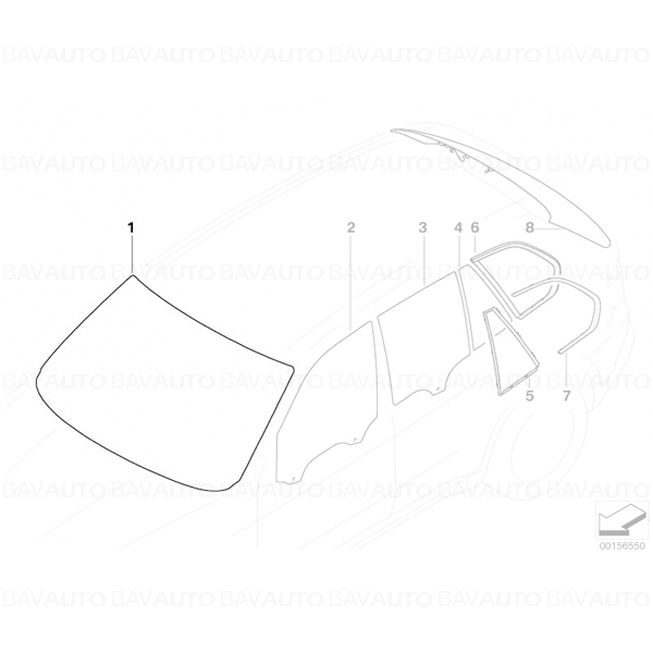 51317211913 - Parbriz tenta verde cu parasolar gri si senzor ploaie - BMW X5 E70 | BavAUTO