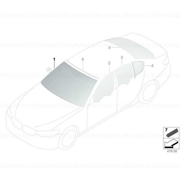 51317388745 - Parbriz tenta verde BMW Seria 5 F90 M5, G30, G31 - KAFAS, HUD - Original BMW