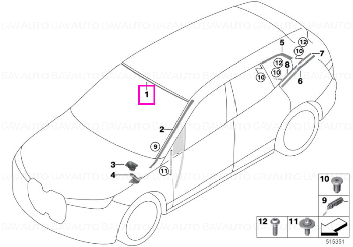 Ornament superior, etansare parbriz - BMW iX I20