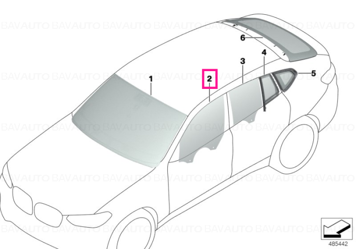 51337417379 - Side window glass, door, front left - Original BMW