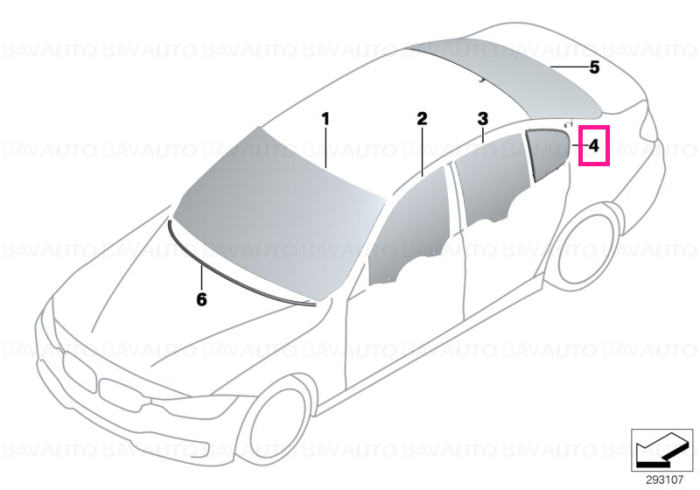51357269557 - Side window, fixed, rear left SSG - Original BMW