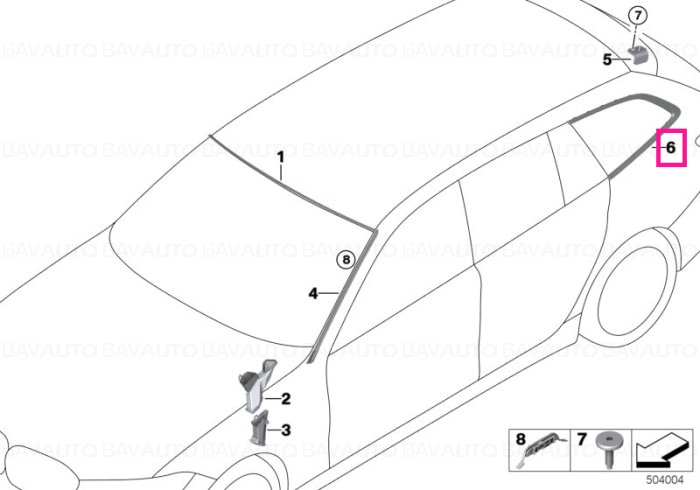 51377470033 - Finisher, side window, rear left SHADOWLINE - Original BMW