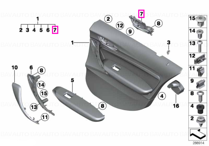 51417240411 - Door handle, inside left - BMW - Seria 1 F20, Seria 1 F20 LCI - de la 01.07.2011 - Original BMW Group - BavAUTO