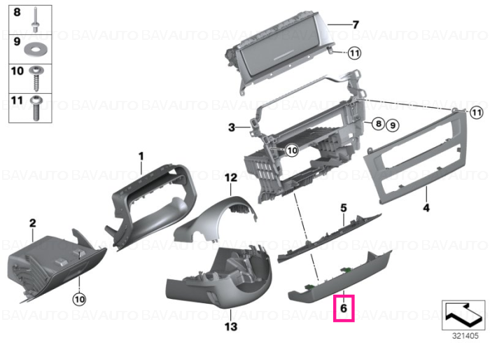 51459193775 - Trim, Centerstack, bottom - Original BMW