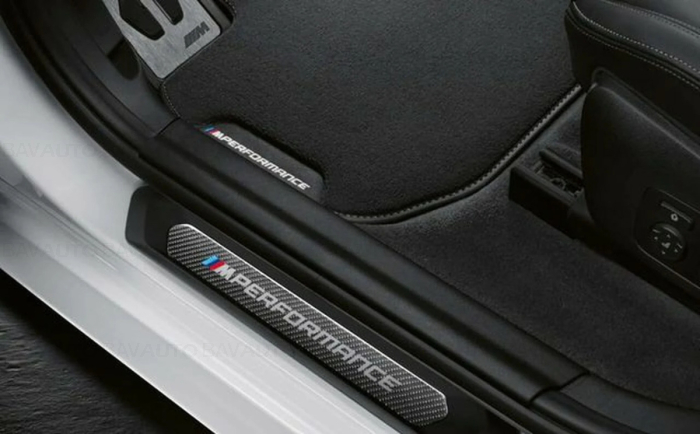 Ornament prag interior "BMW M Performance", stanga/dreapta - BMW Seria 3 G20 G21 G28 G80M2 G81M3, Seria 4 G26 Gran Coupe, i4 G26 Gran Coupe