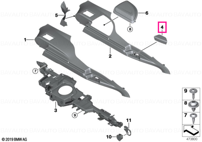 51477325805 - Trim, handle, left SCHWARZ - Original BMW