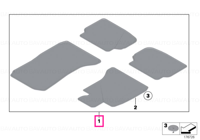 51477337688 - Set of floor mats Velours OYSTER - Original BMW
