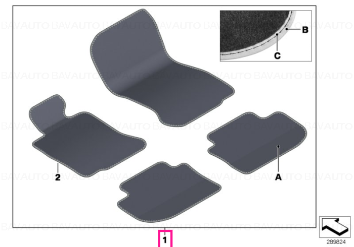 51477984899 - Set of floor mats Velours INDIVIDUAL - Original BMW