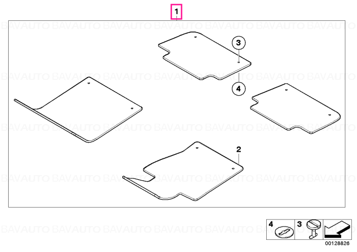 51478227522 - Set covorase fata/spate, Velur, Bej - BMW Seria 3 E46 - Original BMW