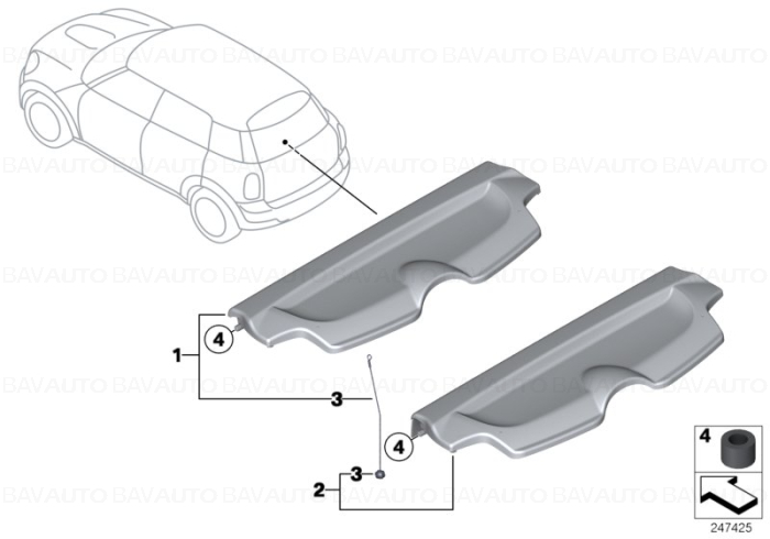 51479811137 - Polita portbagaj - Mini R60 Countryman | BavAUTO