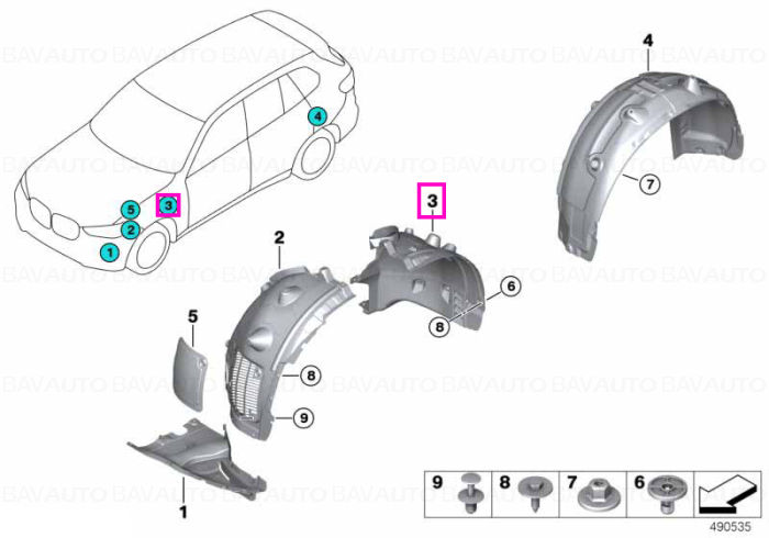 51717427508 - Capac aripa roată, secțiune spate, dreapta - BMW - X6 G06 - de la 01.08.2019 - Original BMW Group - BavAUTO
