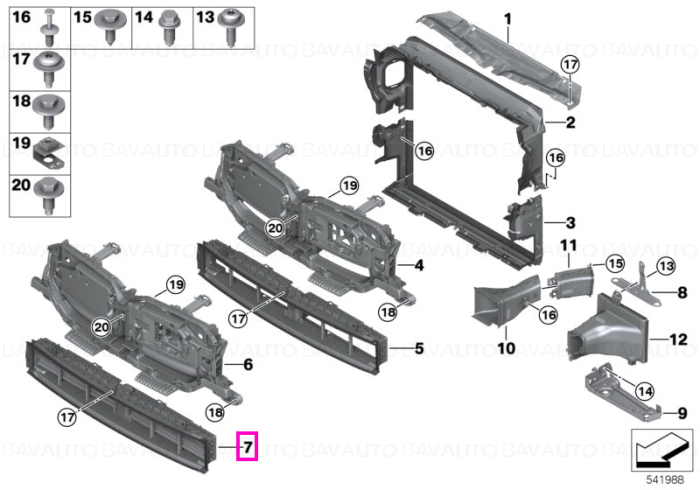 Canal aer inferior, cu clape reglabile - BMW X3 G45