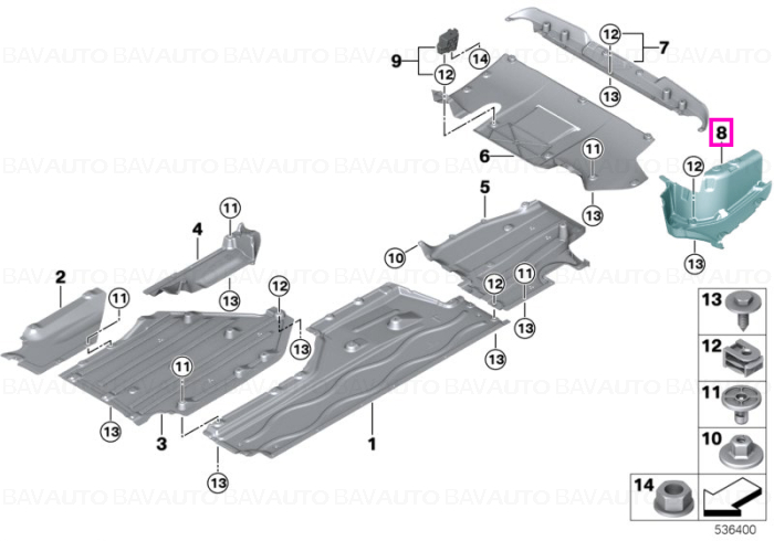 Scut/Carenaj inferior spate, stanga - BMW Seria 5 G60 G61