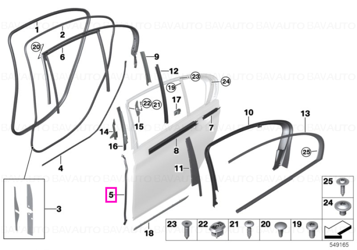51767336043 - Etanșare pilar B jos stânga - BMW - Seria 7 G11, Seria 7 G11 LCI - de la 01.07.2015 - Original BMW Group - B…
