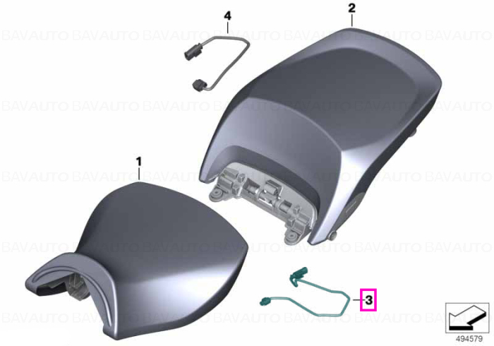 Cablu adaptor incalzire in sa - BMW Motorrad K50 (R 1200 GS, R 1250 GS), K51 (R 1200 GS Adv., R 1250 GS Adv.), K52 (R 1200 RT, R 1250 RT)