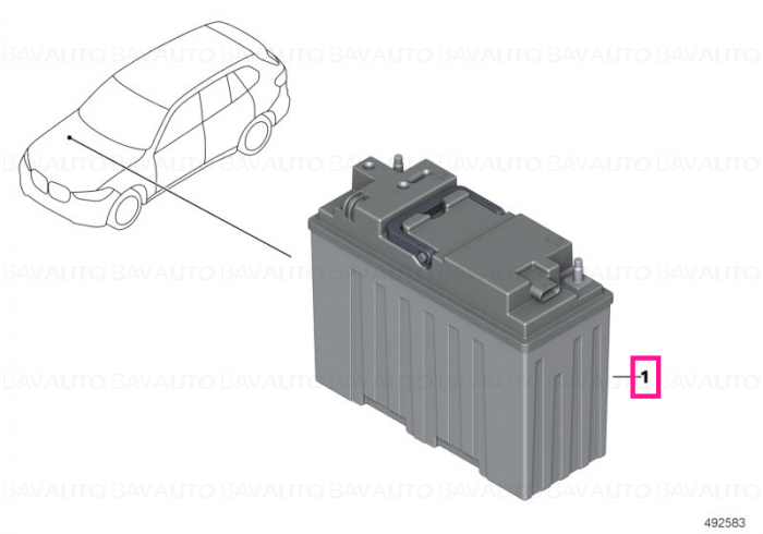 61215A078B0 - Baterie 12V BMW Lithium 10Ah pentru sistem dual storage