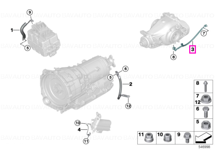 61298742026 - Banda de masa, diferential spate - BMW Seria 3 G20 G21 - Original BMW