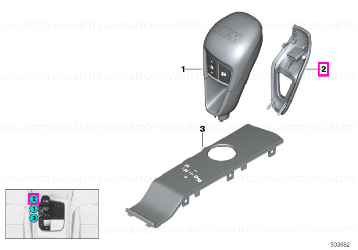 Capac/Ornament piele selector viteze - BMW Seria 2 87 M2, Seria 3 G80 G81 M3, Seria 4 G82 G83 M4, Seria 8 F90 F91 F92 M8, X3 F97 M, X4 F98 M, X5 F95 M, X6 F96 M