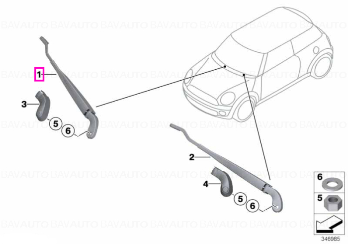 Brat stergator parbriz - Mini R50 R53 R56, Cabrio R52 R57, Clubman R55