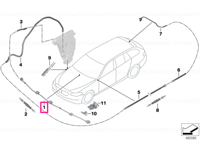 61667275172 - Nozzle chain, windscreen washer system - Original BMW