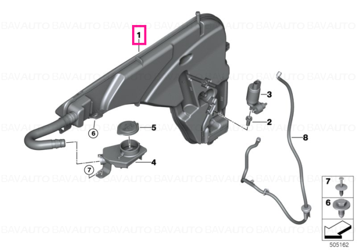 61667483866 - Windshield cleaning container - Original BMW