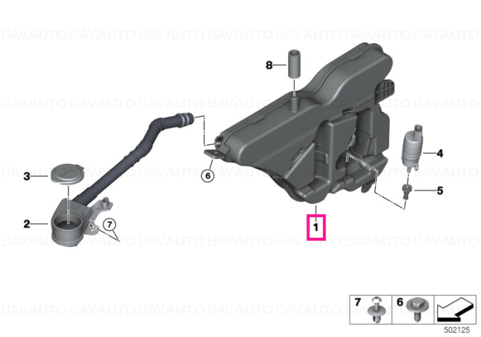 61669478352 - Windshield cleaning container  - Original BMW