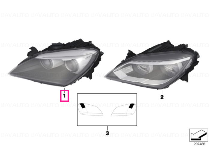 63117272016 - AHL-xenon headlight, right - Original BMW