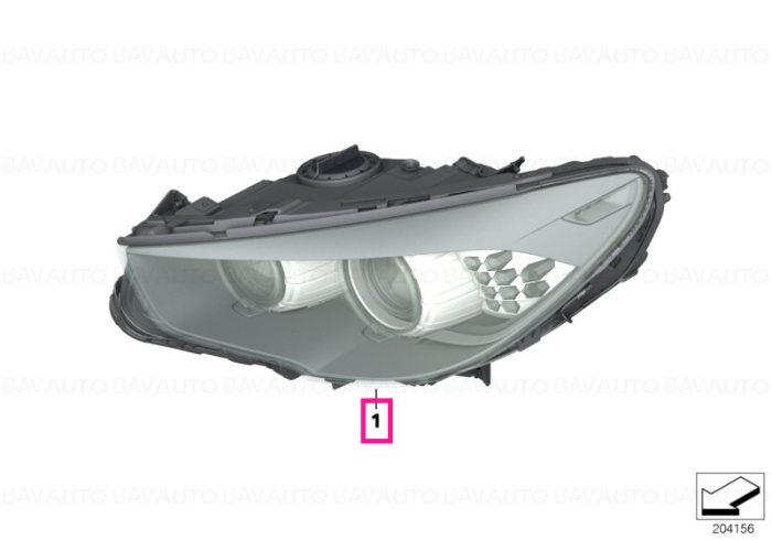 63127262720 - Bi-xenon headlight, right - Original BMW