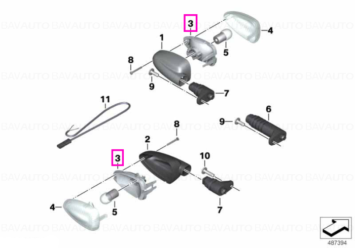 63137684950 - Reflector - BMW Motorrad - K25, K255 - de la 02.11.2003 - Original BMW Motorrad Group - BavAUTO