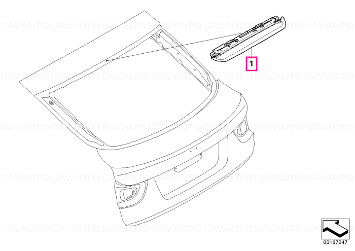 63257207822 - Third stoplamp white HIMMELGRAU - Original BMW