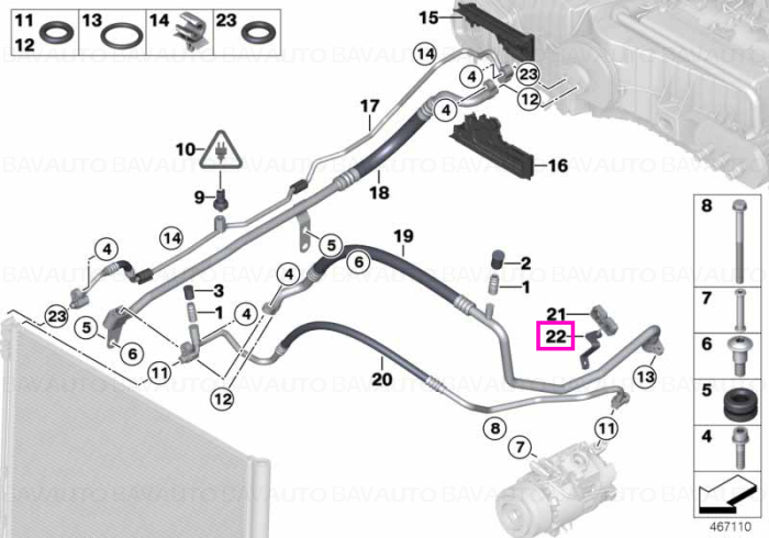 64539227165 - Suport - BMW - Seria 5 F10, Seria 5 F10 LCI - de la 01.06.2010 - Original BMW Group - BavAUTO