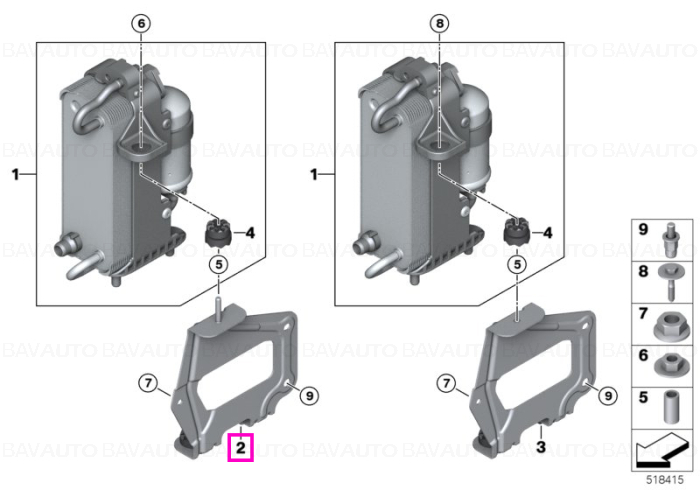 64539459461 - Suport condensator - BMW - Seria 7 G11, Seria 7 G12 - de la 01.07.2015 - Original BMW Group - BavAUTO