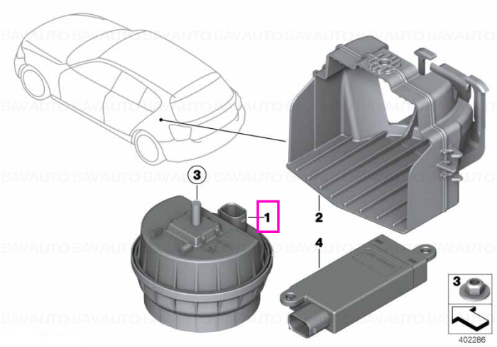 Sirena sistem alarma, indicator inclinare - BMW Seria 1, Seria 2, Seria 3, Seria 4, Seria 5, Seria 6, Seria 7, Seria 8, i3, i4, i8, iX3, X1, X2, X3, X4, X5, X6, X7 - Mini Aceman J05, Clubman F54, Cooper J01, Countryman F60 U25, F55, F56, F65, F66