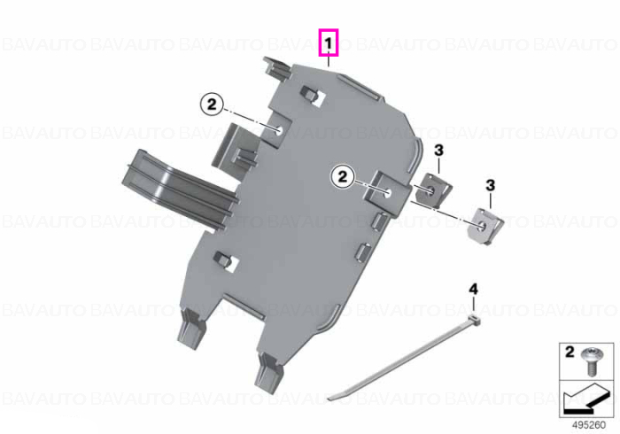 65758405405 - Holder, control units DWA/E-CALL - BMW Motorrad - K67 - de la 01.01.2019 - Original BMW Motorrad Group - Bav…