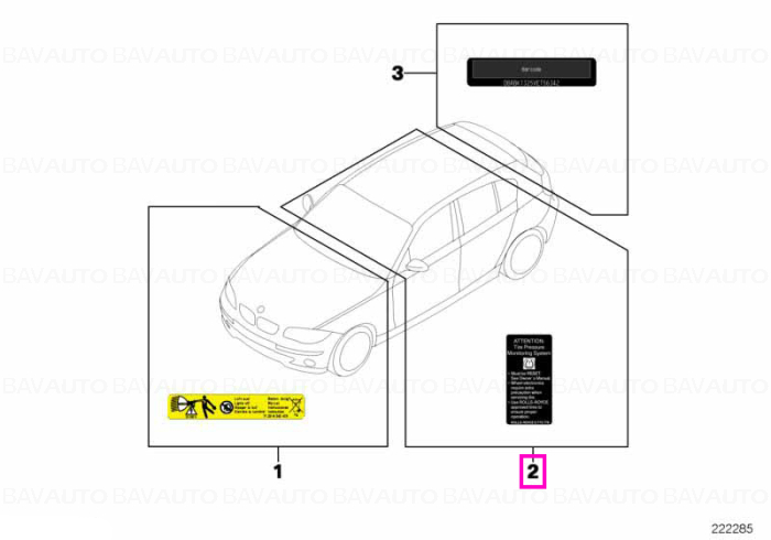 Eticheta de informare/identificare, tip EU - BMW - Mini