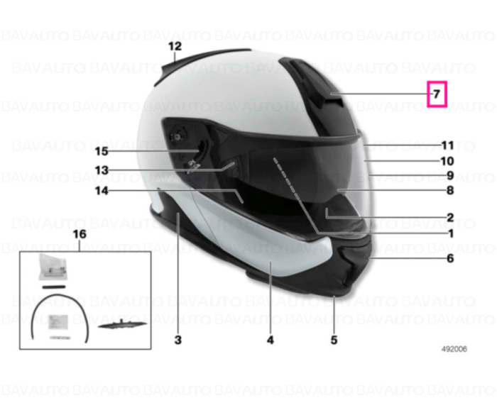 76318568384 - Slide for helmet 7 - BMW Motorrad - Original BMW Motorrad Group - BavAUTO