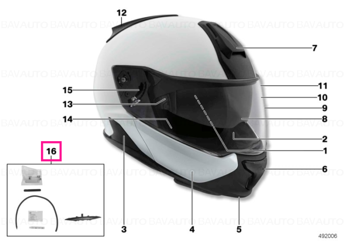 76319444720 - Kit etanșare cască 7 - BMW Motorrad - Original BMW Motorrad