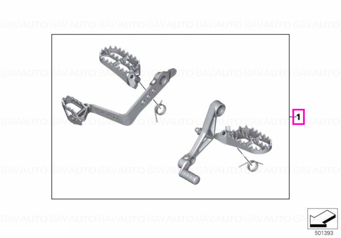 77252465272 - Set Enduro footrests & pedals SALES PACKAGING - BMW Motorrad - K80, K81 - de la 01.02.2018 - Original BMW Mo…