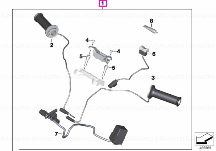77538388676 - Set heated grips - BMW Motorrad - K02, K03 - de la 01.04.2016 - Original BMW Motorrad Group - BavAUTO