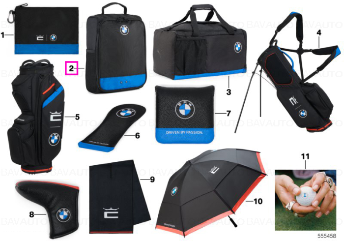 Geanta pantofi golf PUMA x BMW, neagra cu albastru - BMW
