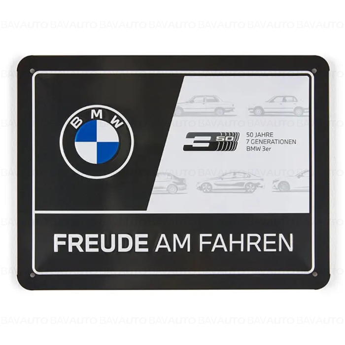 Placuta metalica BMW "Placerea de a conduce" (neagra, 15x20) - BMW