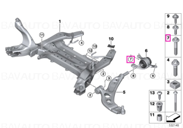 Surub ASA autofiletant (M12X1,5X57) - BMW Seria 1 F40 F52, Seria 2 F44 F45 F46, X1 F48 F49, X2 F39 - Mini Cabrio F57, Clubman F54, Countryman F60, F55, F56