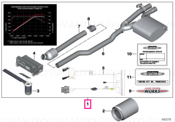11122359630 - Kit Tuning Evacuare Finală Mini John Cooper Works - Mini Cabrio F57, F55, F56 - Original BMW