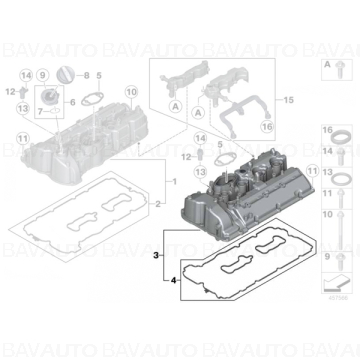 11127636612 - Capac chiulasa c5-8 BMW Seria 5 F07, F10, F11; Seria 6 F06, F12, F13; Seria 7 F01, F02; X5 F15, X5 M F85; X6 F16, X6 M F86 - Original BMW