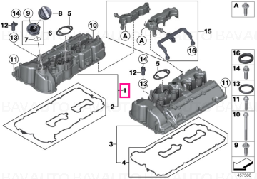 11127636759 - Cylinder head cover ZYL. 1-4 - Original BMW