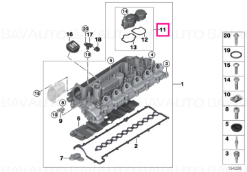 11127794597 - Supapa Ventilatie Carter - BMW Seria 3 E90 E91 E92 E93, Seria 5 E60 E61, Seria 7 E65, X3 E83, X5 E70, X6 E71 - Original BMW