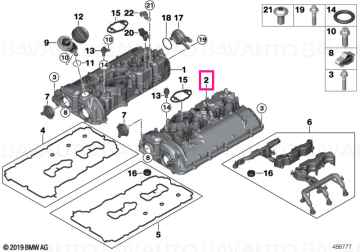11128699195 - Cylinder head cover ZYL. 5-8 - Original BMW